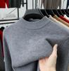 Men's Velvet Knit Sweater - Warm Half-High Collar, Thickened Base Layer