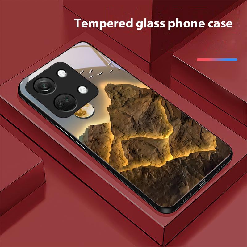 Jubao Basin Water For OnePlus Nord 3 5 6T 7 Pro 8 12 10T Reno8 Lite 5G 10R Nord N30 Hard Shell Tempered Glass Phone Case Black