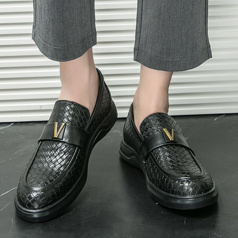 Fashion Designer Men's Interview Business Shoes Classic Brown Men's Commuter Driving Shoes Flat Bottom Non Slip Banquet Dress Shoes