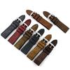 Retro Leather Watch Strap 24mm Cowhide Handmade Watch Bands Bracelet Replacement Wistband Coffee Black Brown Blue Red Yellow