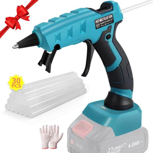 Ansodo Rechargeable Glue Gun, 90S Rapid Heat-Up, 7mm Cordless, Heat-Resistant Hot Melt Glue Gun, Compatible with Traditional 18-21V Batteries, Include
