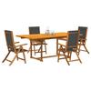 VidaXL 5pcs Garden Dining Set Solid Acacia Wood Textilene, Outdoor Dining Set, Room Furniture 3279260