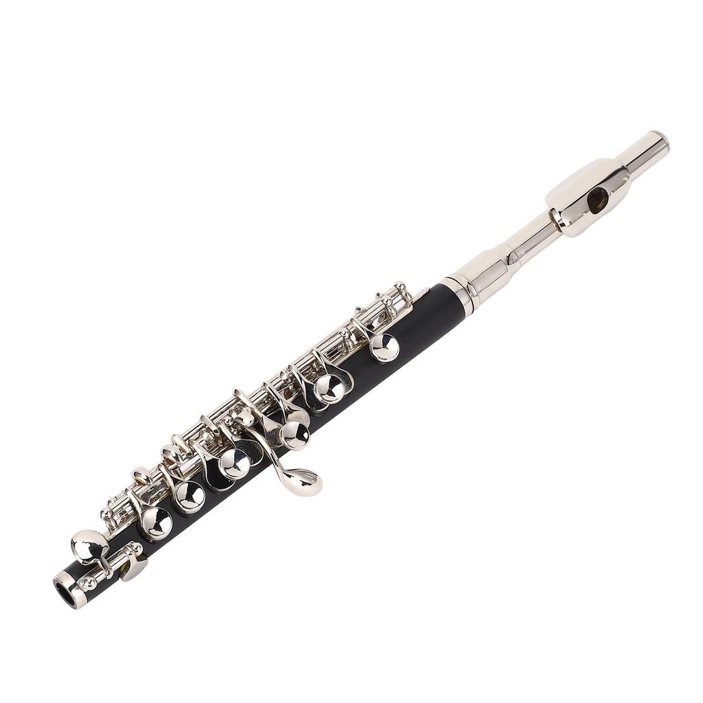 C Piccolo Flute Instrument Key C Student School Band Orchestra for Beginners with Cleaning Kit Carrying Case Tuning Rod