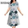 3D Butterfly Flowers Print Women's Dresses Summer Short Sleeve Clothing Casual Female Dress Retro Loose Plus Size Dress 2026 9XL