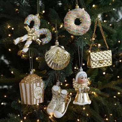 Decoración Colgante de Navidad Ángel Brillante Adorno de Papá Noel Decoración Ligera de Navidad con Lazo Colgante para Árbol de Navidad Puerta Decoración de Repisa