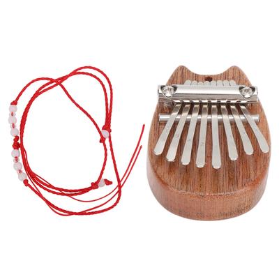 Kalimba a 8 Toni Mini Pianoforte a Pollice Regalo per Bambini Strumenti per il Tempo Libero all'Aperto Forma Orecchio di Gatto
