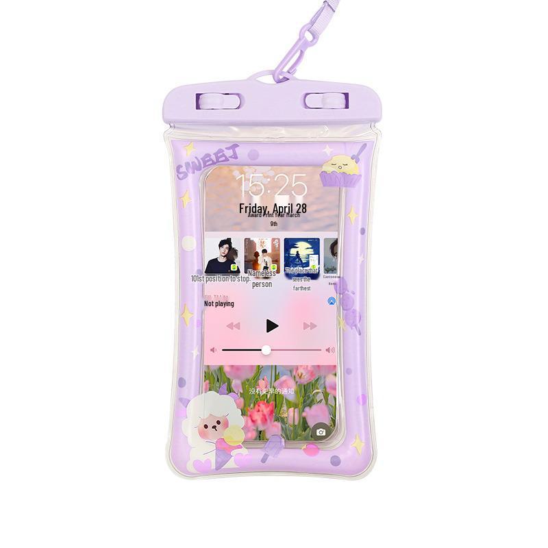2-Pack Waterproof Airbag Phone Bag: Ultra-Thin, Dustproof, Transparent for Swimming & Rafting