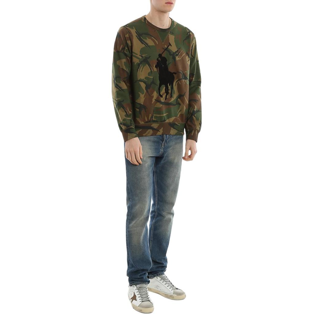Polo Ralph Lauren Großes Pferde-Logo Applikation Rundhals Langarm Camouflage Sweatshirt Herren Sweatshirt 710795602-001