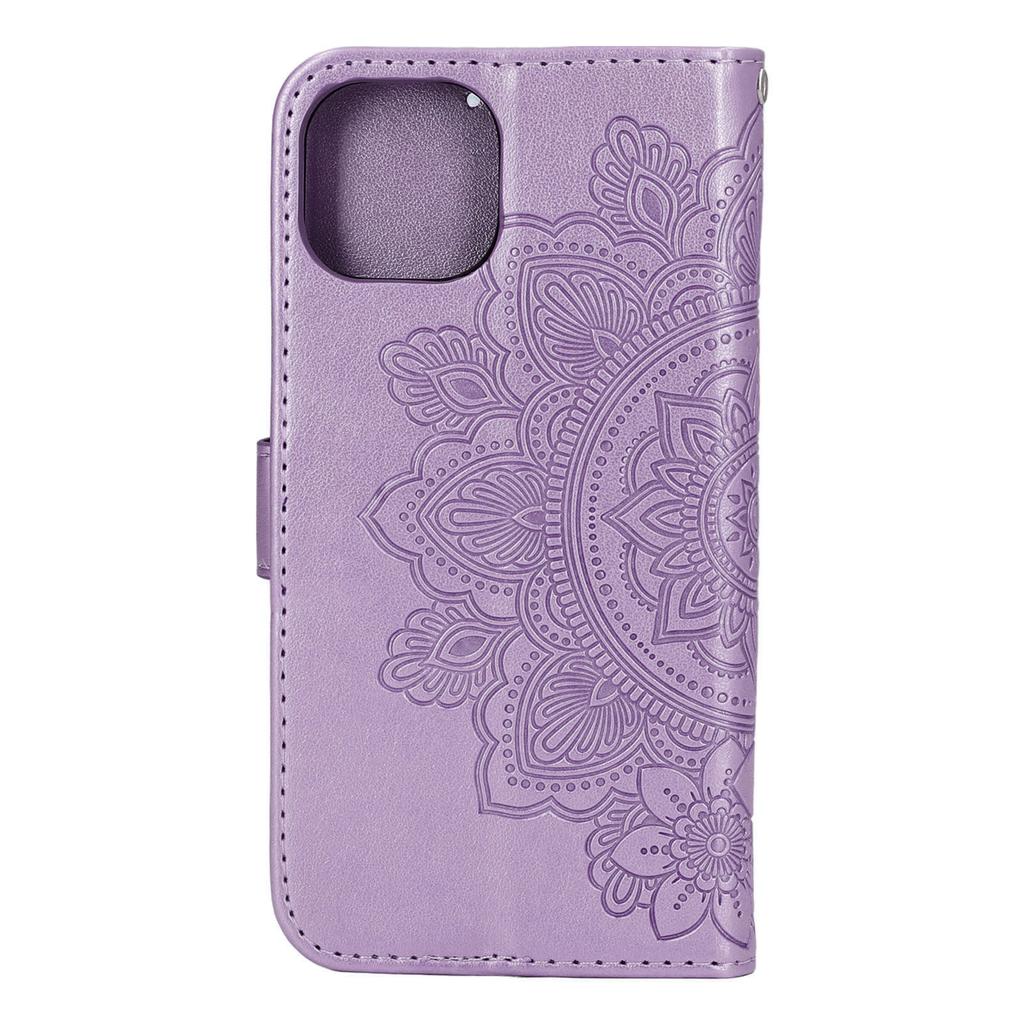 Phone Wallet Case With Card Slot Stand PU Lther Flower EmNaBossed  ive   Cover for   13