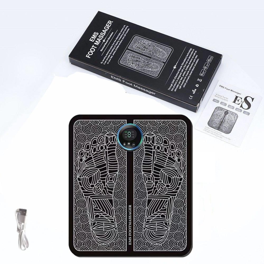 

Electric Foot Massager Mat EMS Neck Massager Rechargeable Feet Massage Pad Home Use Massage Tools Relieve Foot And Neck Pain чёрный