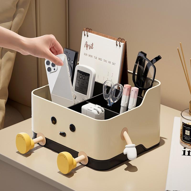 Multifunctional Desktop Storage Box with Built In Calendar Holder Cable Management Box,Storage Basket for Personal Care Products