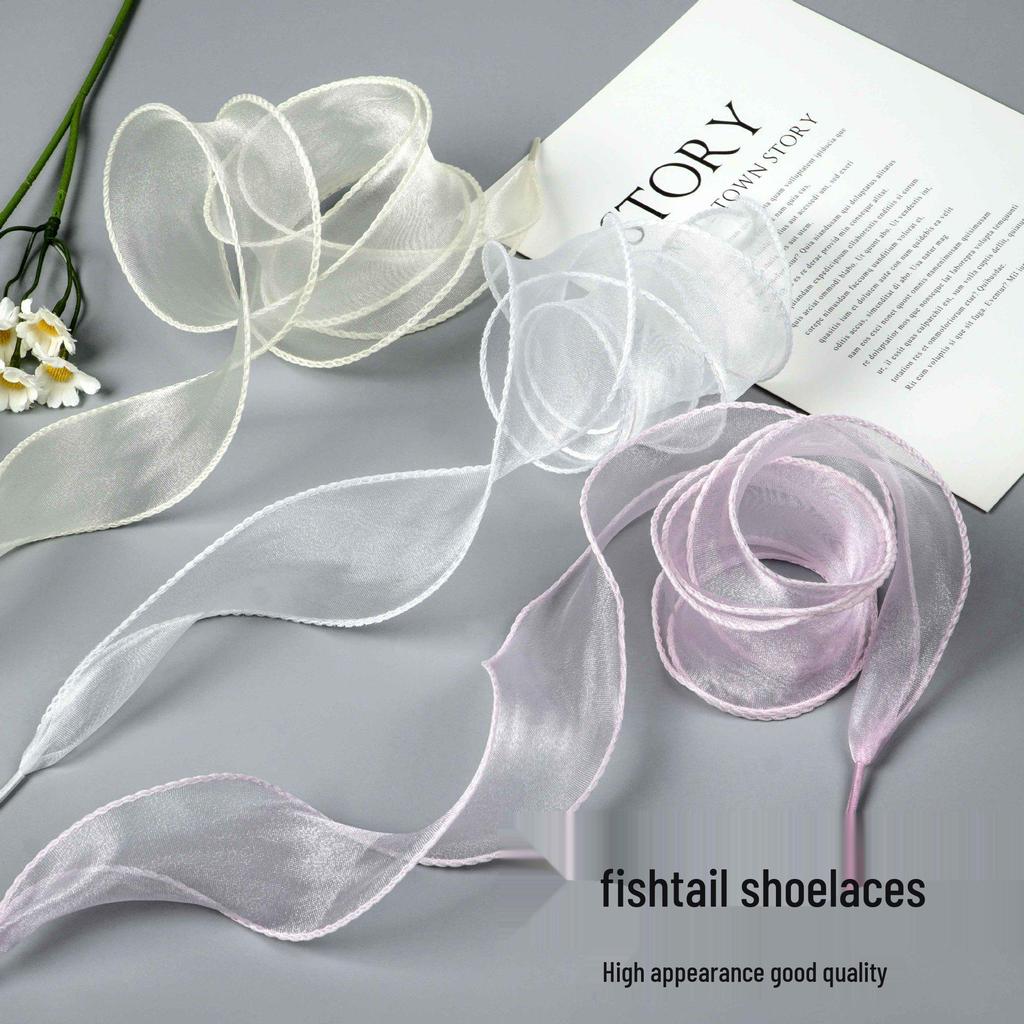 Fairy Wave Silk Chiffon Curly Shoelaces for German Trainers and Air Force One - Canvas Rope, 1 Pair