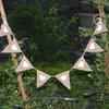 1.6m Love Heart Linen Bunting Flags Burlap Lace Pennant Party Garland Wedding Decoration