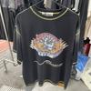 RogueWave Мужчины Женщины Мода Круглый вырез Стирка Повреждения Дыра Старый Граффити Топ Футболка Принт Короткий рукав Уличная одежда