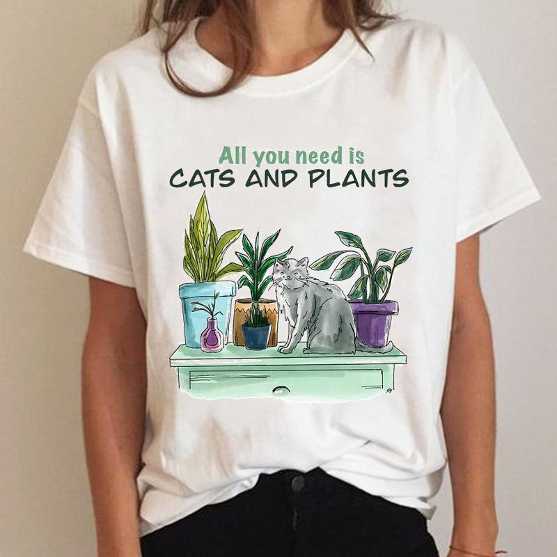 

Summer Women s 3D Printed Cat Impression Cute, Simple, Fresh Short Sleeved T-shirt L