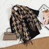 New Women's Retro Thousand Bird Grid Tassel Thickened Warm Scarf Japanese Korean Students Versatile Shawl