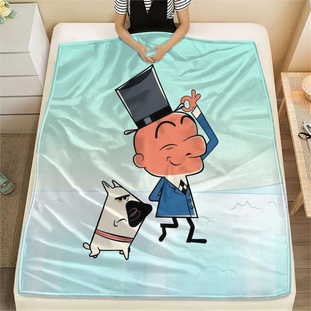 Mr. Magoo Printed Flannel Blanket, soft throw for bedroom sofa, washable, Christmas present, great gift.