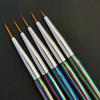 5pcs/Set Acrylic French Stripe Nail Art Line Painting Pen 3D Tips Manicure Slim Line Drawing Pen UV Gel Brushes Painting Tools