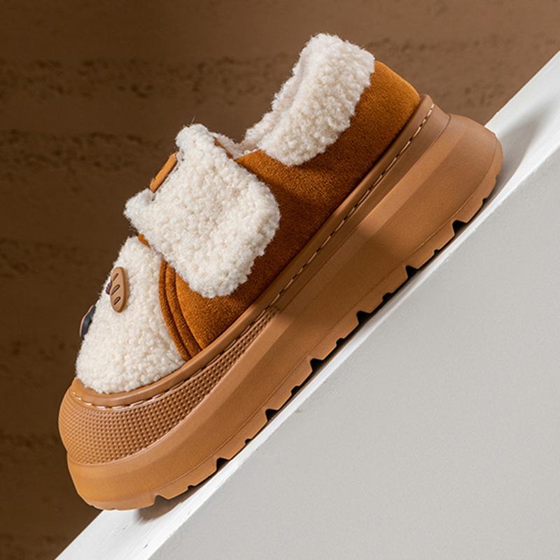 Fashion 2025 New Platform Winter Cotton Shoes Women Outdoor Thick Bottom Warm Plush Slippers Woman Comfortable Cute Non Slip Snow Boots