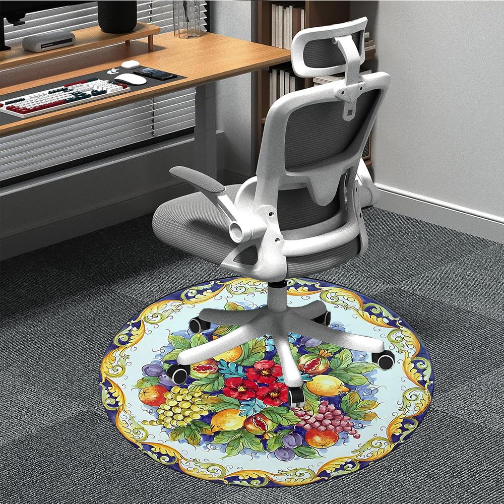 

1pc Fruit Bouquet Chair Carpet for Office, Soft Comfortable Mat For Office, Living Room, Bedroom, Machine Washable Carpet yy251112060 80cm by 80cm