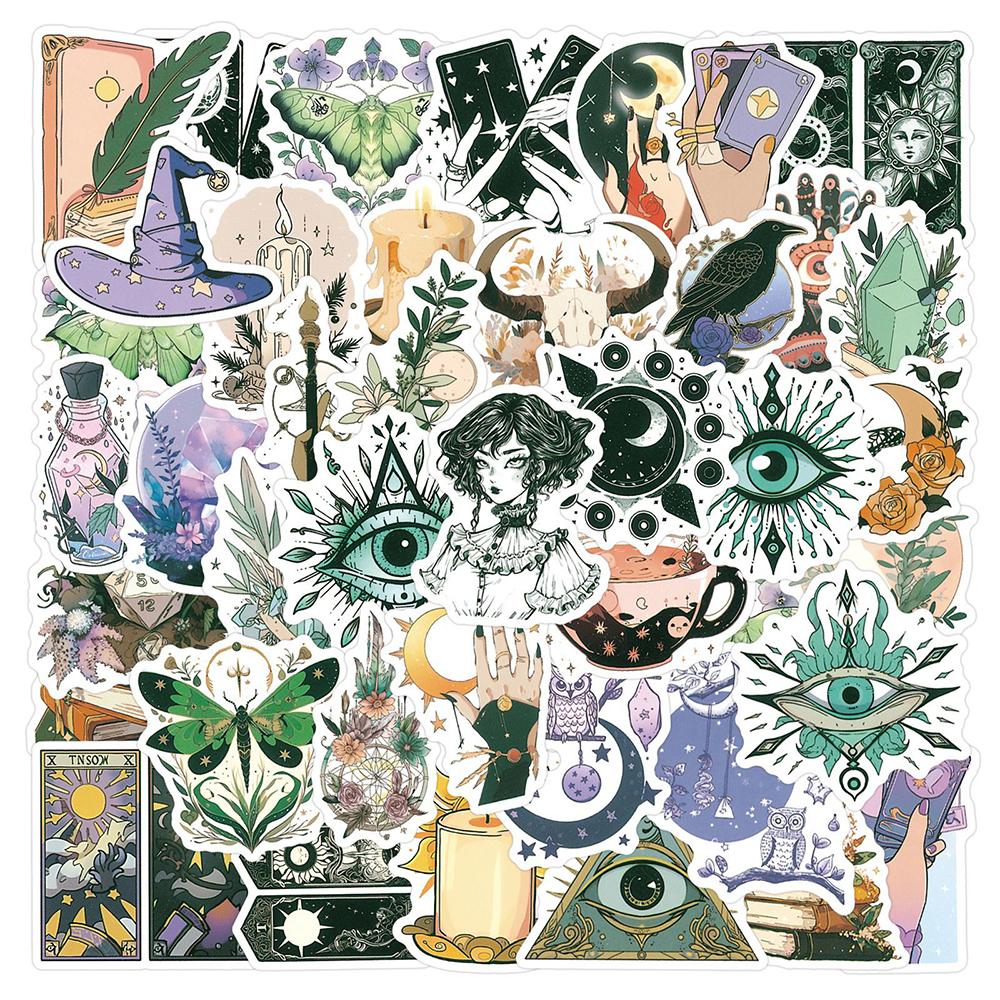10/30/50PCS Magic Witch Beauty Art Cartoon Stickers Aesthetic DIY Phone Laptop Skateboard Graffiti Gothic Decals Fun for Kid Toy