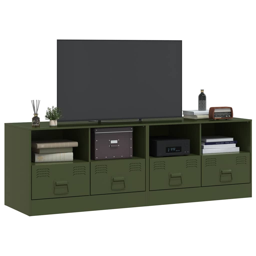TV Cabinets 2 pcs Olive Green 67 x 39 x 44 cm Steel