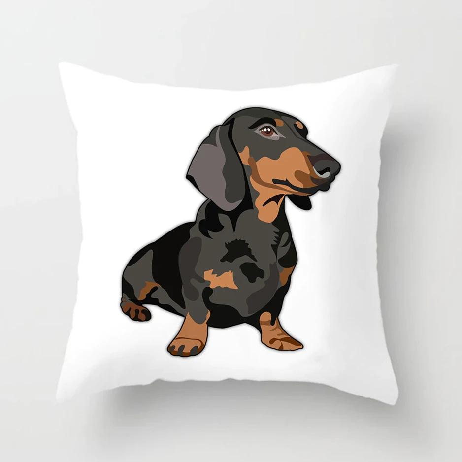 Dachshund Cushion Cover Kids Gift 45x45cm Cute Dog Animals Puppy Pillows Covers Sausage Throw Pillow Cases Custom Pillowcase