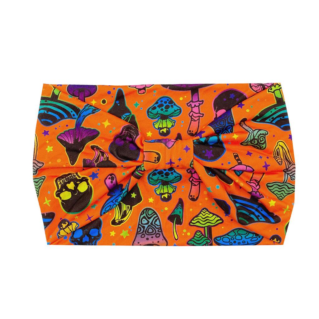 Knot Headband, Color Blocked Pattern Printed Sports Headband, Fashionable Polka Dot Wide Edge Elastic Headband