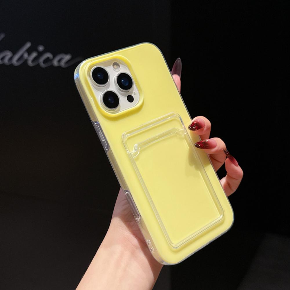 IPhone 16 15 13 12 11 17 Pro Max 14 Plus 17 Air TPU+PC Shockproof Card Slots Bumper Cover Candy Color Wallet Phone Cases