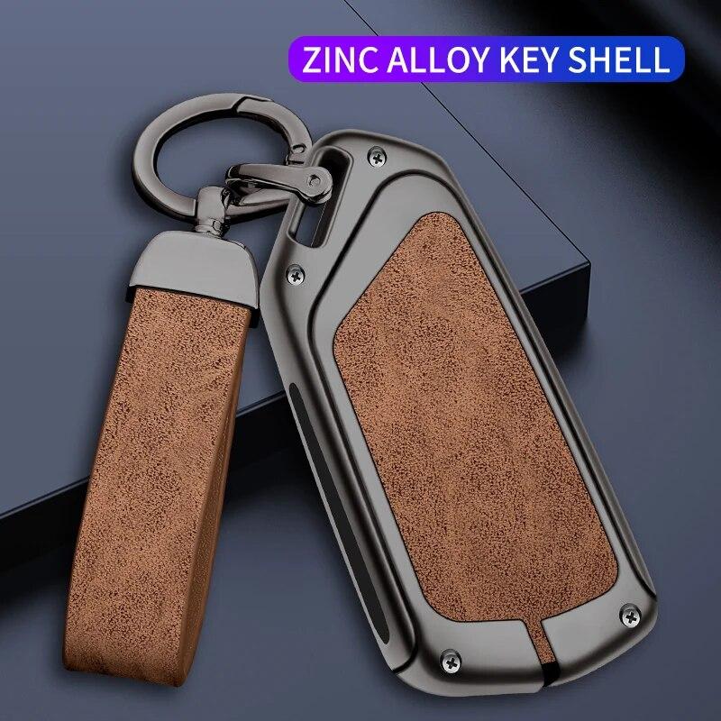 Liga de zinco couro caso chave do carro capa escudo para vw volkswagen golf 8 2020 skoda octavia a8 mk8 2022 2021 assento leon mk4 acessório