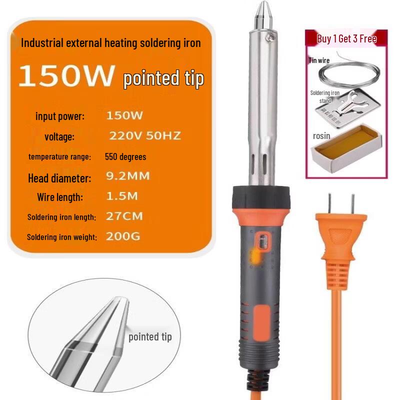 

150W Pointed Tip Soldering Iron with Light