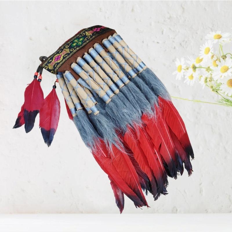 Unique Indian Style Feather Headpiece Cultural Event Headdress for Fashionable Individuals and Event Participants