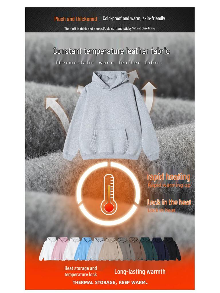 2025 Übergroßes Kapuzensweatshirt für Damen - Koreanischer Stil Einfarbiges Fleecejacke mit langen Ärmeln