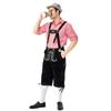 German Traditional Beer Festival Clothing Plaid Shirt Embroider Suspender Suit