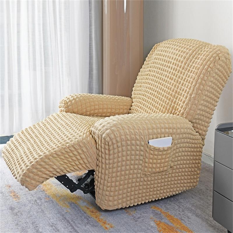 Elegant Elastic Bubble Grid Tub Single Armchair Cover with Armrests, Soft and Comfortable Single Seats Sofa Cover for Relaxation