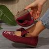 New Embroidered Flat Bean Shoes for Women's Flip-top Shoes