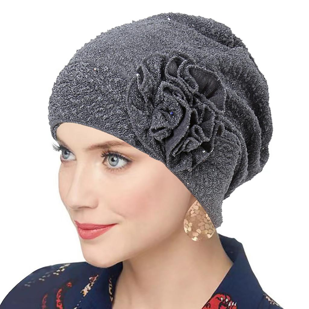 Nové dámské zlaté stříbrné turbanové čepice chemo bandana hidžáb plisovaná indická čepice turbante klobouk dámský šátek na vlasy muslimská pokrývka hlavy