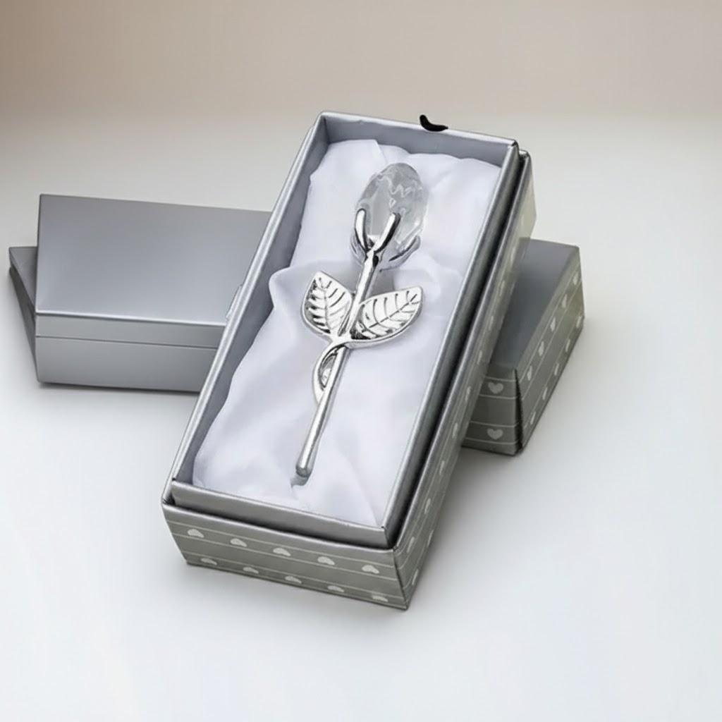 Mini Crystal Metal Roses Home Decor Gift for Wedding Valentine Girlfriend Ornament Promotion