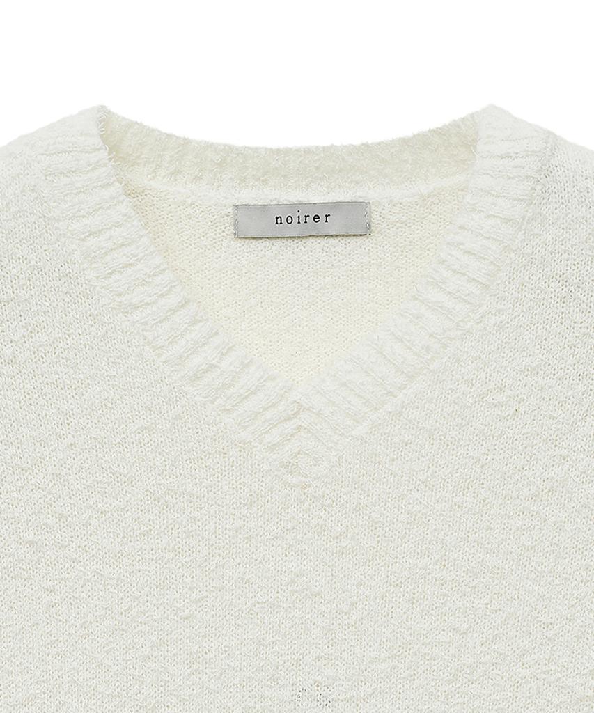NOIRER Boucle V-Neck Half Knit (Ivory)