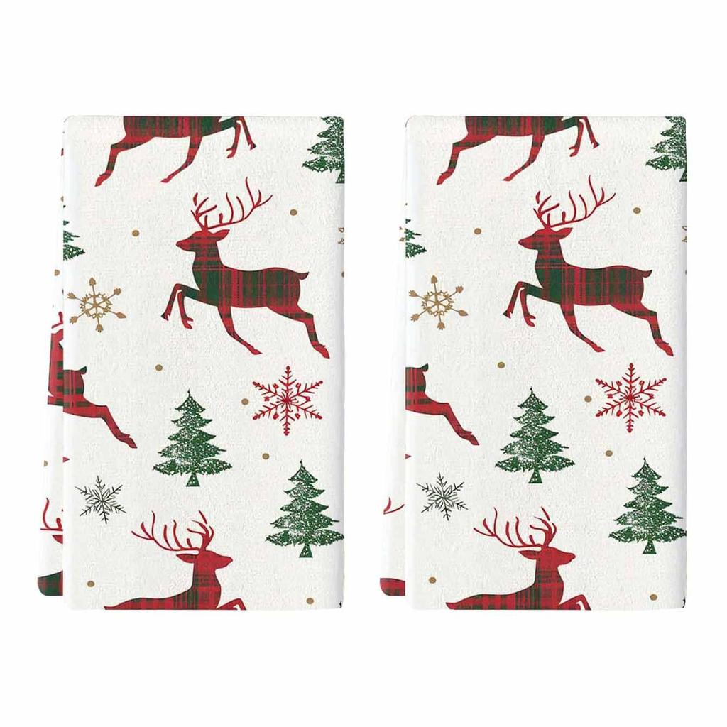 1pc/2pc/4pc/pack Christmas Scrub Sponge Creative Kitchen Dish Cloth Festive Cleaning Decor for Home & Table Kitchen Dish Towel Xmas Cleaning Supplies