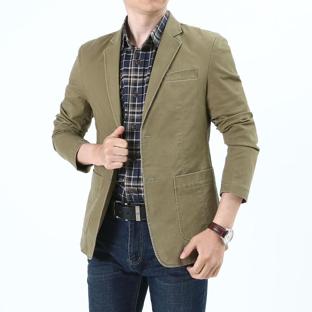 Men's New Men's Casual Suit Stretch Middle-Aged Dad Loose Suit Jacket