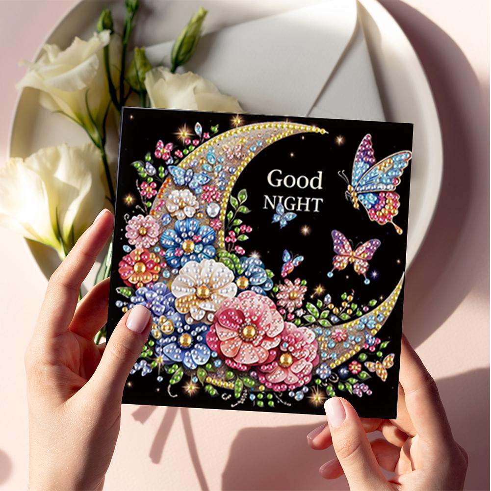 6pcs DIY Rhinestone Diamond Art Mosaic Postcards Diamond Art Greeting Cards Creative Birthday & Thanksgiving Card Kit