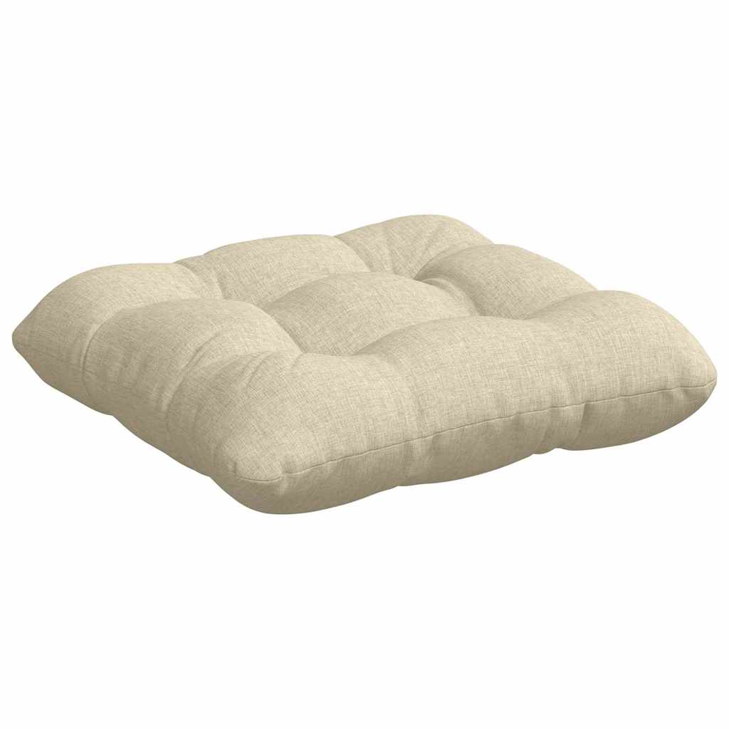 Seat Cushion Set 4 pcs Cream 40 x 40 x 12 cm Fabric