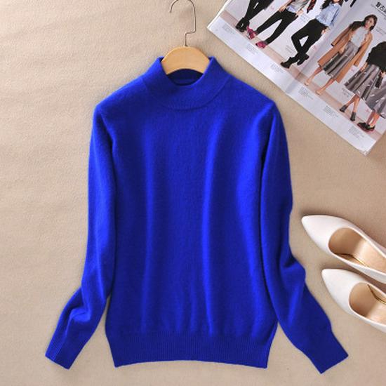 Women's Half-High Collar Spring/Autumn Knit Sweater Pullover