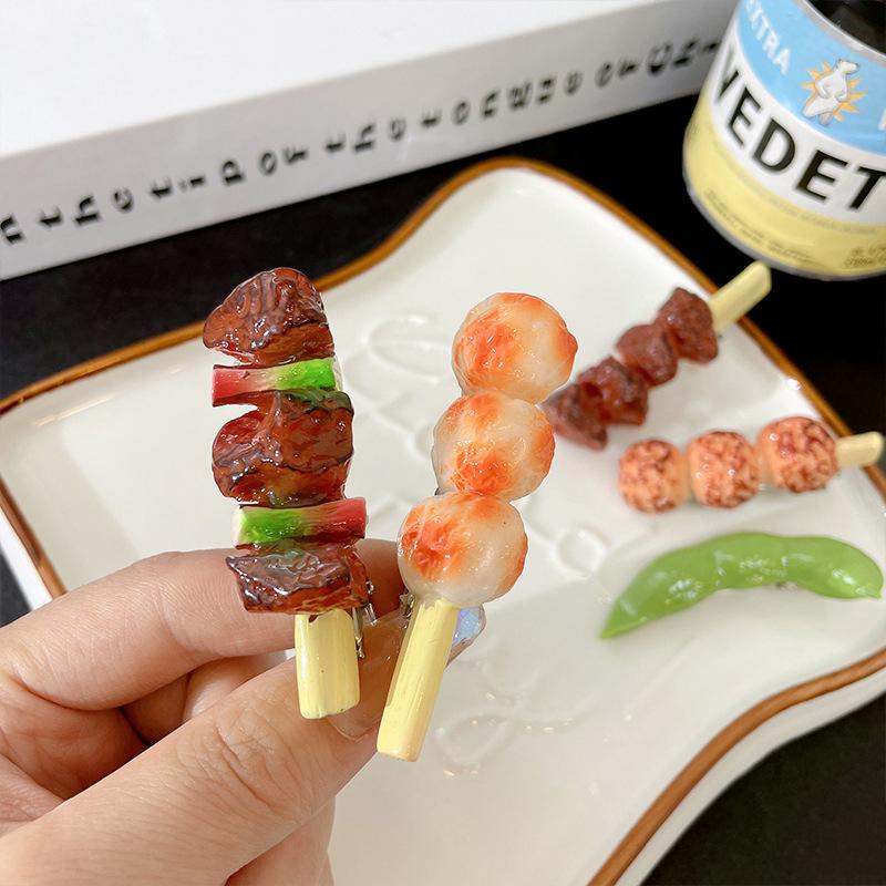 Chicken Leg Hairpin Side Clip Simulation Food Funny Barrettes Fried Barbecue Hairpin For Women Creative Hair Accessories
