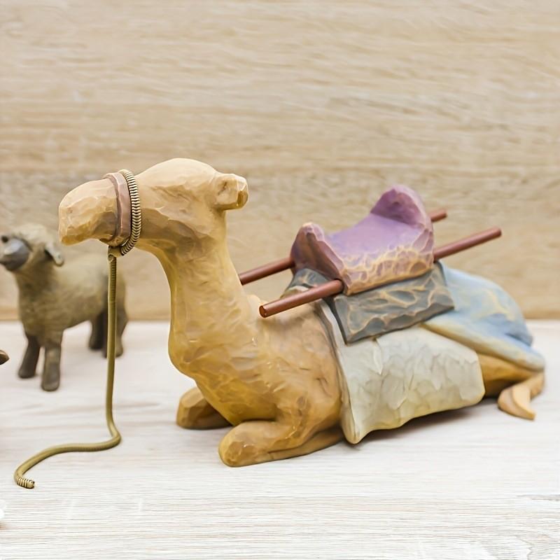 Willow Hand Tree Painted Sculpted Figures Shepherd Stable Animals Ornaments Toy