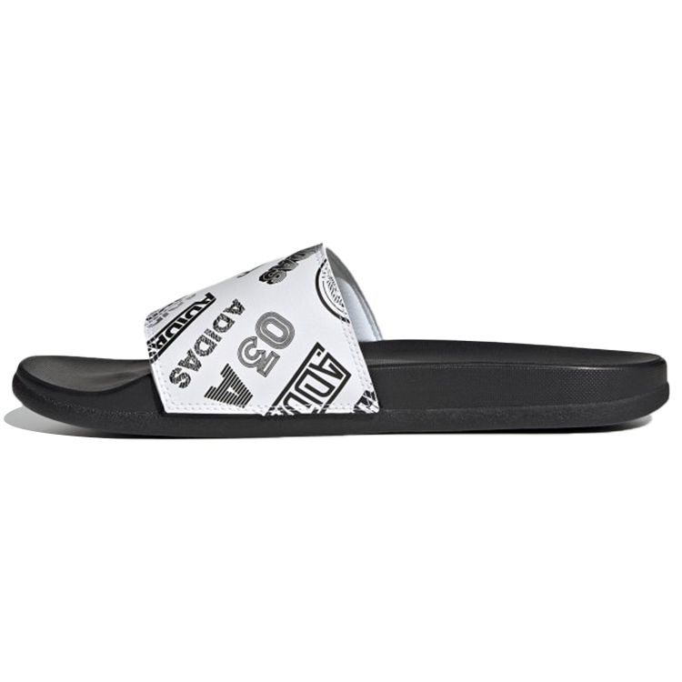 

adidas Adilette Comfort Slide All Over Logos — белые кроссовки унисекс Black Cloud-White Core-Black FZ1751