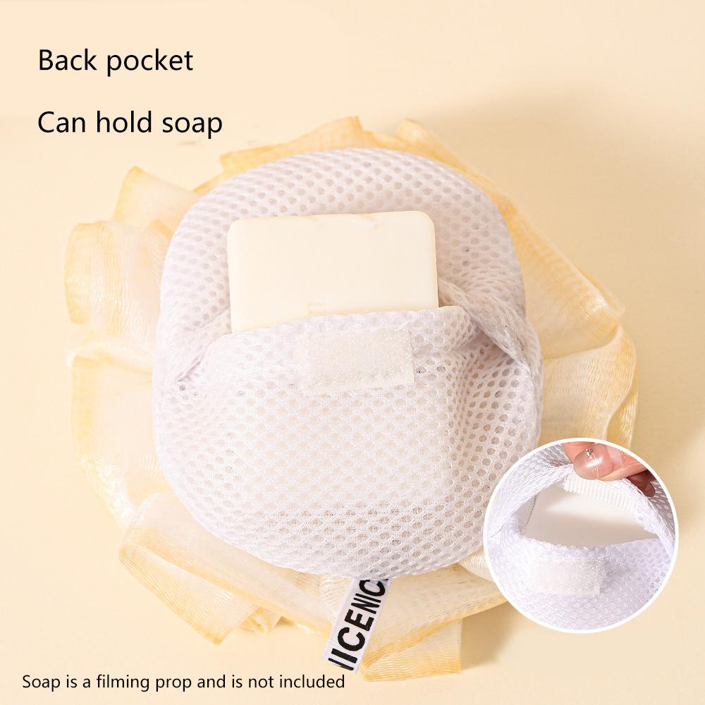 Easy To Clean Personal Care Soap Mesh Pouch Lanyard Bath Puff Fast Foaming Shower Net Bath Flower Scrubbing Bathroom Accessories