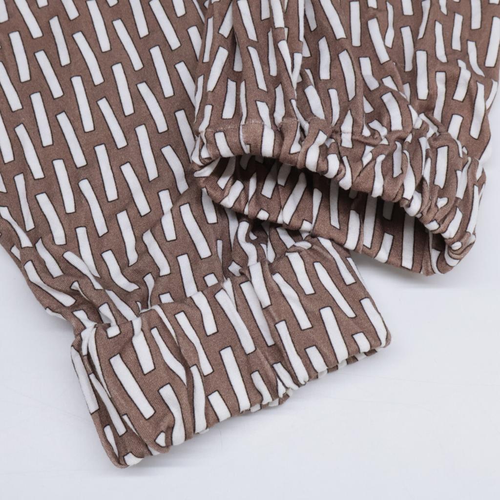 Mila Schoen Beige all-over print dress dress 44 BrownUsed