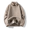Fake Two-piece Shirt Sweater Sweater Jacket Men's New Autumn and Winter Style